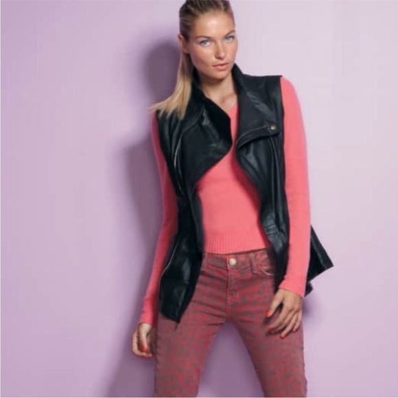 Kenna-T Asymmetric Zip Up Leather Vest Black XS - Picture 9 of 10